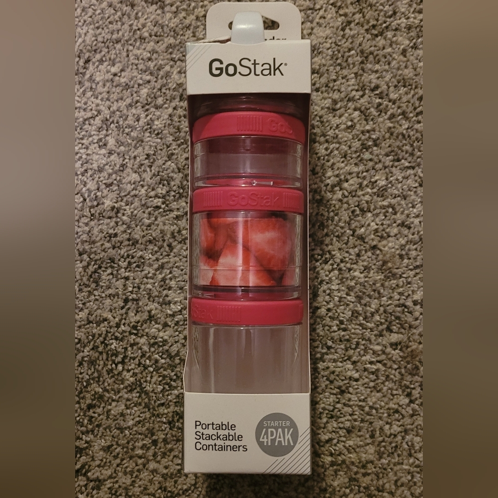 Blenderbottle pink go stak portable stackable containers